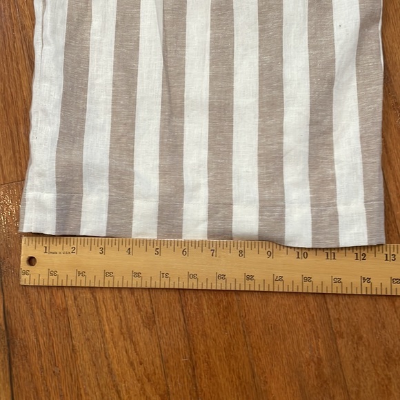 Lauren Conrad Tan White Stripe Size XL NWT Linen Blend Fully Lined Wide Leg - Picture 9 of 13